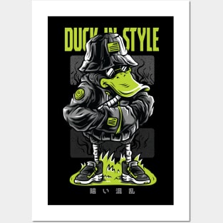 Gangster Duck Style Hip Hop Graffiti Rapper Posters and Art